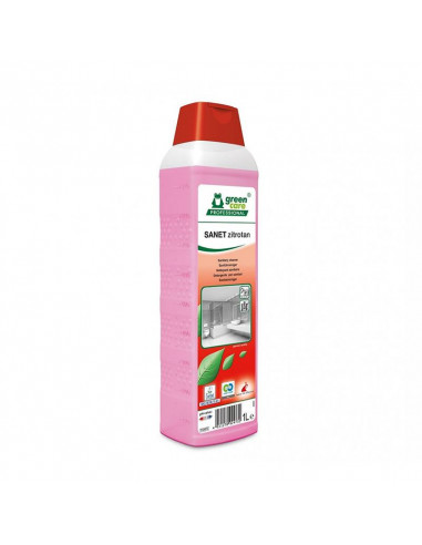 Greencare SANET detergente sanitario sostenibile in rattan seduto a base di acido citrico, 1L