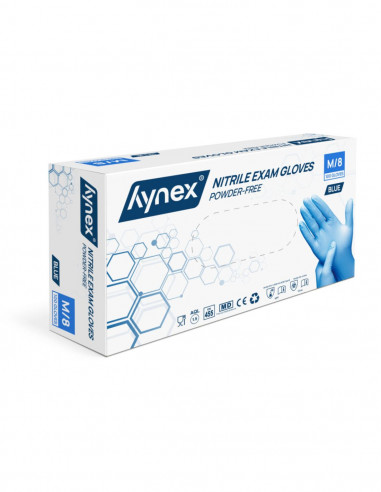 Hynex Guanti in Nitrile Senza Polvere Blu 100 pz